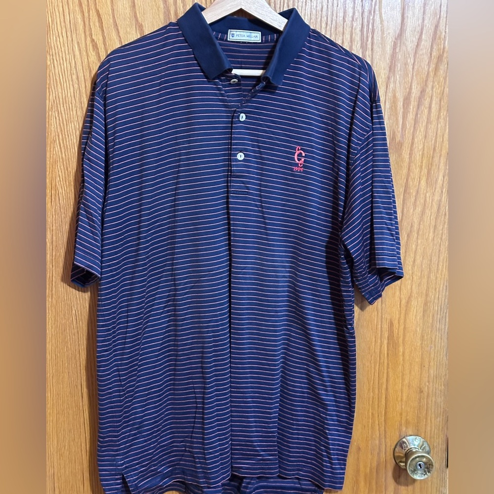 Peter Millar men’s polo sz large striped golf
